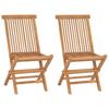 Folding Garden Chairs 2 pcs Solid Teak Wood