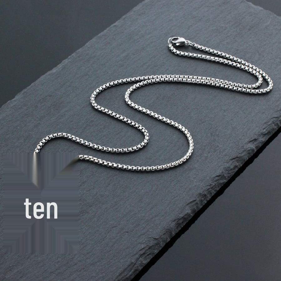 INS-Style Titanium Steel Cross Necklace: Smooth, Niche Design for Men & Women - Stainless Steel Sweater Chain.