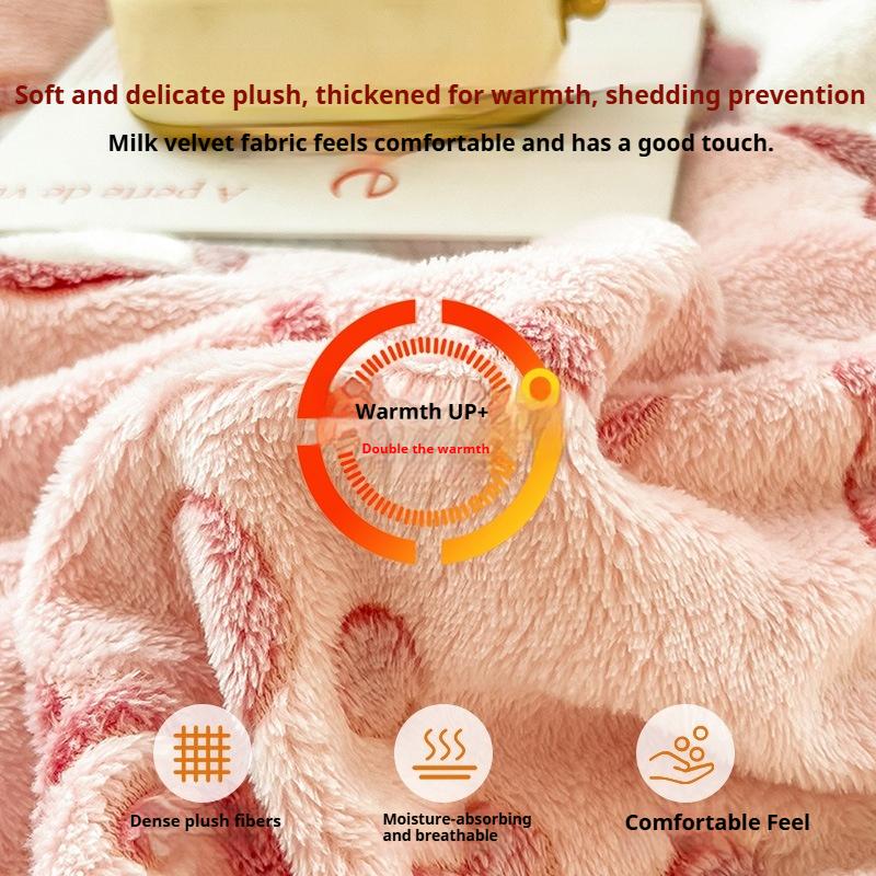 Winter Milk Fleece Bedding Four-piece Set Double-sided Fleece Thickened Sheets Quilt Cover Pillowcase