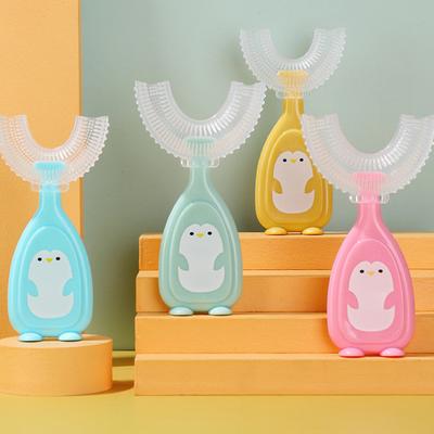 1 Set Kinder Zahnbürste Cartoon Griff 360 Grad Reinigung Hand Infant U Manuelle Zahnbürste für Zähne Reinigung