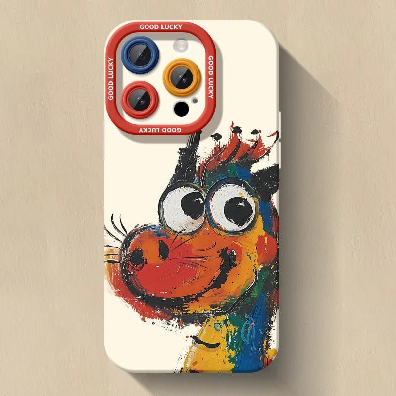 

Oil Painting Dinosaur for IPhone 15/16pro Phone Case for Apple 13pro Anti Drop Soft Case 14Promax For Apple 6G/6S