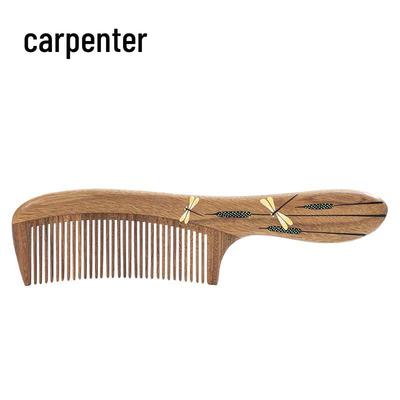Carpenter Tan Green Sandalwood Fine-Tooth Comb