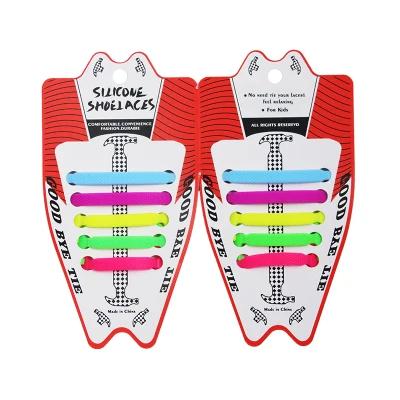 10 Stück/Set Elastische Silikon-Schnürsenkel Kinder Sport Laufen Keine-Krawatte-Schnürsenkel Alle Sneaker Schuhschnürsenkel Passform Riemen Schnürsenkel