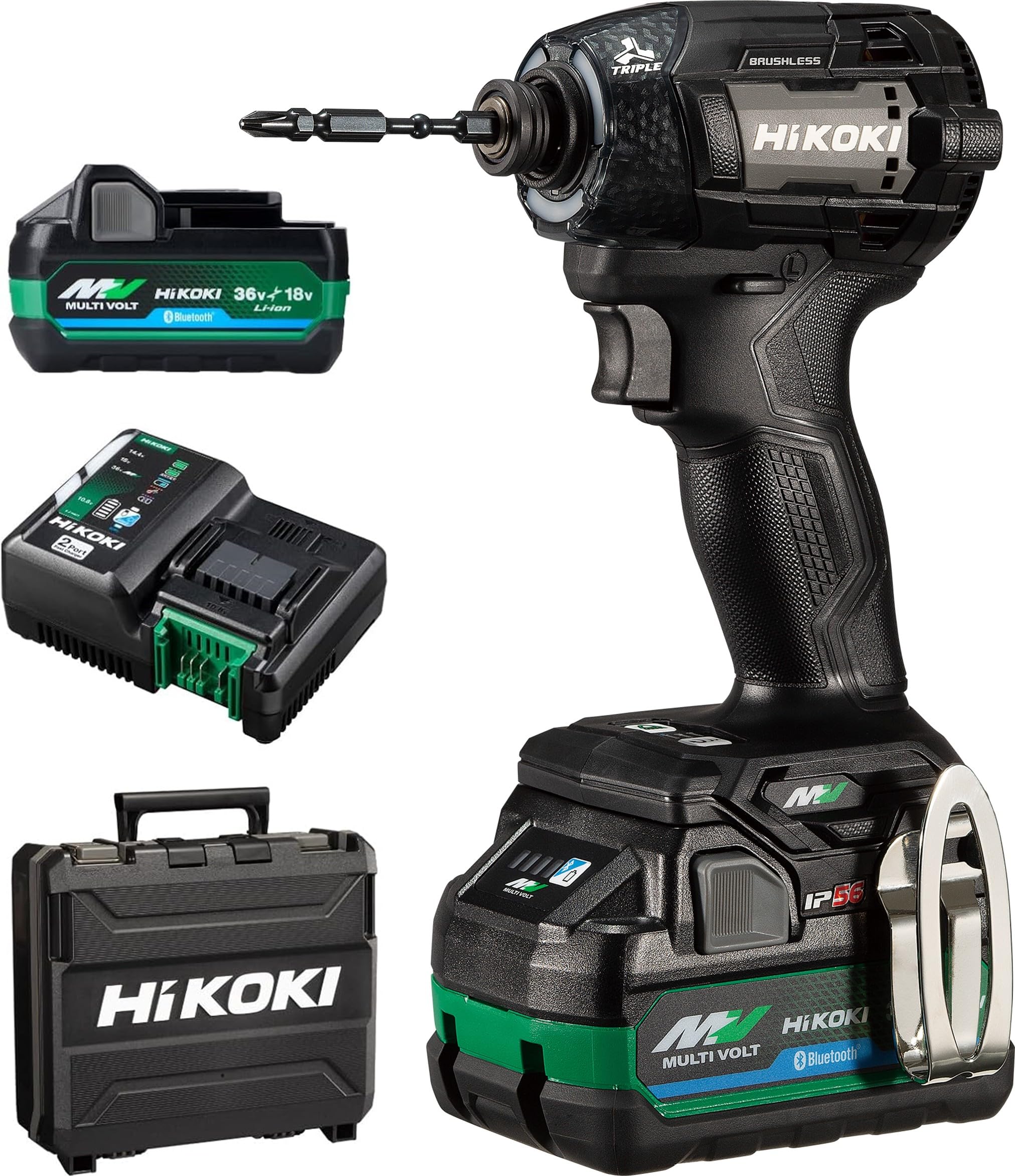 

HiKOKI 36V Cordless Impact with and Case (Hikoki) [2024 Model] Driver, Black, Bluetooth-enabled Battery, 2-Port Charger, (WH36DD(2XHBSZ))
