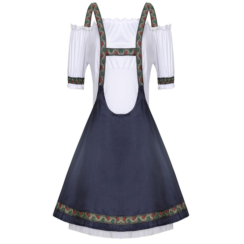 Rochie nouă germană Oktoberfest cu bretele, costum de cameristă, costum de fată cu bere, costum de chelner Oktoberfest