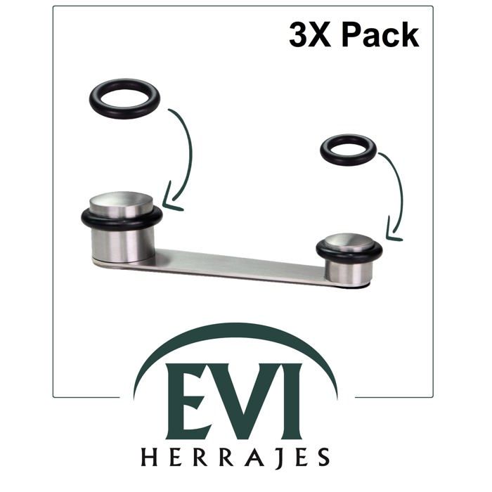 Rechange pour butée de porte - EVI HERRAJES - I-152/152T - Caoutchouc - Lot de 3 - Anti-choc