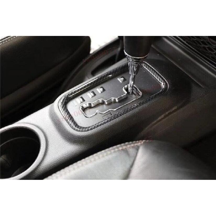 Carbon Fiber Look Inner Gear Shift Panel Cover Trim For Jeep Wrangler 2011-2017