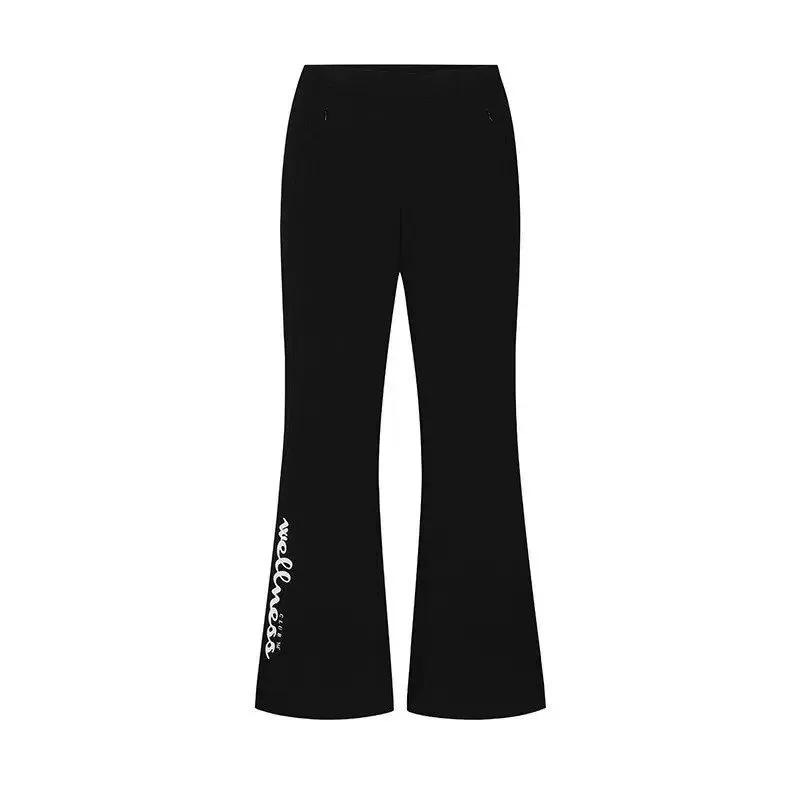 361 Degrees Authentic Women s Quick-Dry Flared Pants New 2026 Spring and Autumn High Elastic Women s Casual Zipper Flared Long Pants XL чёрный