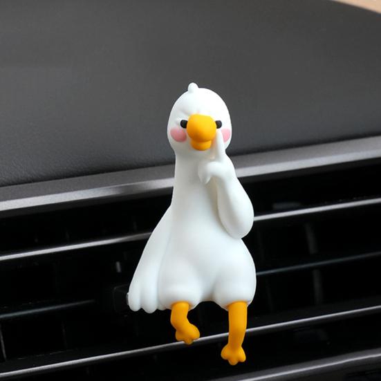 Mini Resin Goose Figurine Funny Resin Small Goose Computer Decor Collectible Cute 3D Craft Sculpture for Office Desk Car Dashboard Home Decor