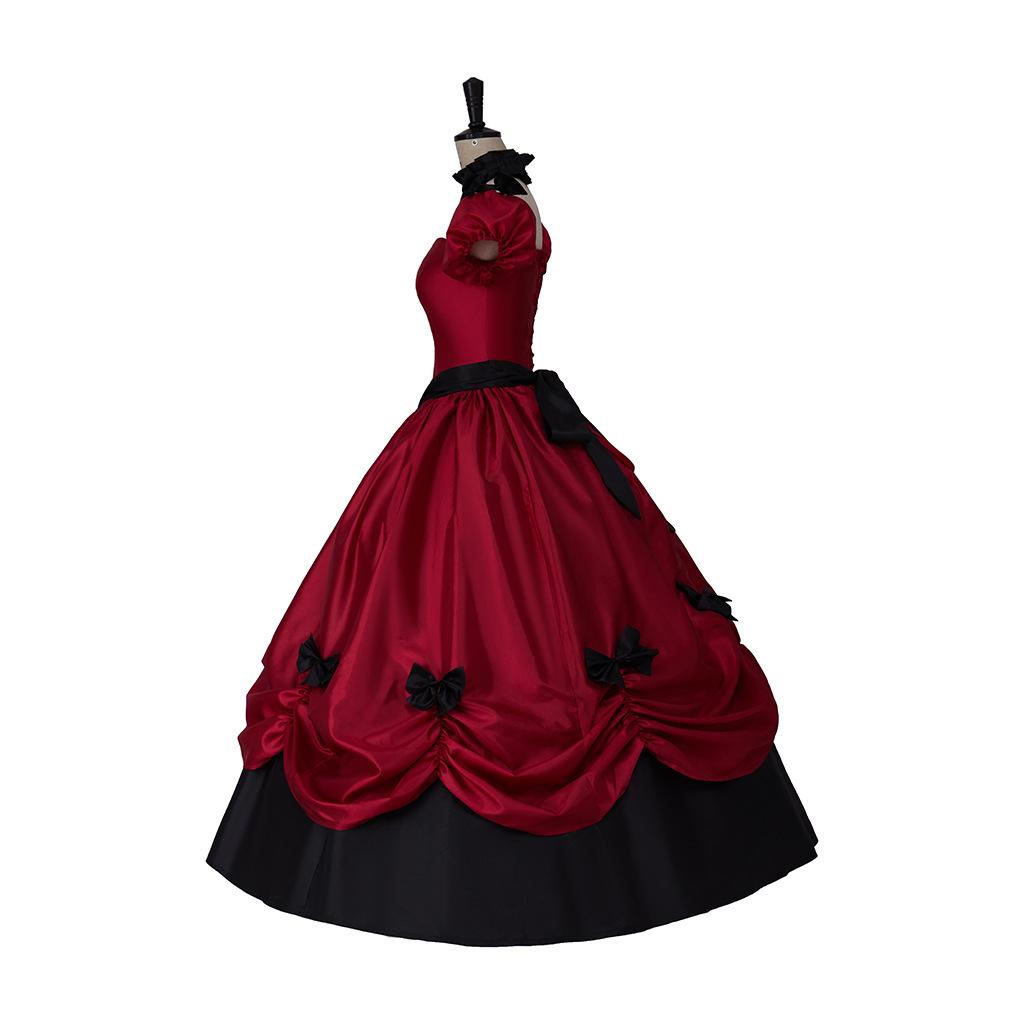Victoria Gothic Lolita Ball Dress, Satin Princess Dress with Bow, Women's Retro Court Costume, Halloween and Role Playing Parties