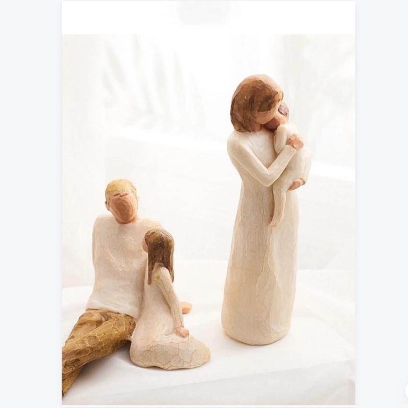 Rodinná pryskyřičná figurka v severském stylu – Láska a štěstí Domácí dekorace Ornament