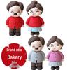 Black Hair Elderly Birthday Cake Decoration Ornaments