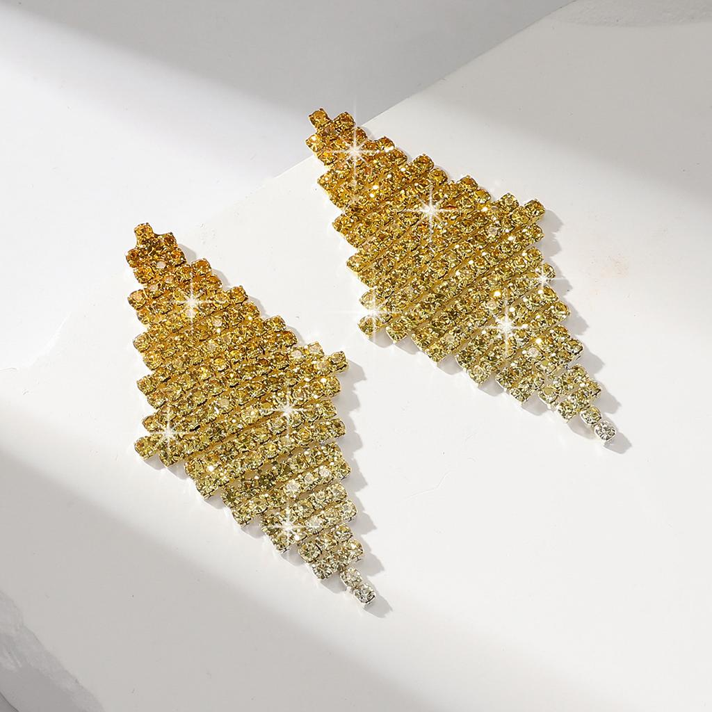 New Popular Jewelry Claw Chain Long Tassel Gradual Change Color Earrings Bride Stage Atmosphere Earrings