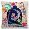 Cartoon Sofa Überwurf Kissenbezug Bunte Tiere Vogel Katze Reh Pfau Eule Blumen Lied Kissenbezug