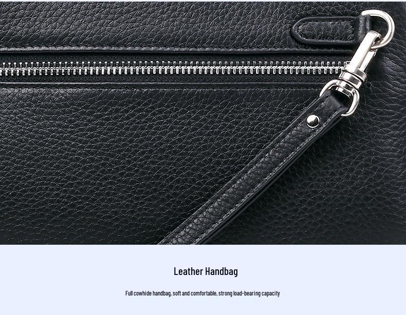 Men's Genuine Leather Large Capacity Clutch - Fashionable Envelope Bag In First Layer Cowhide