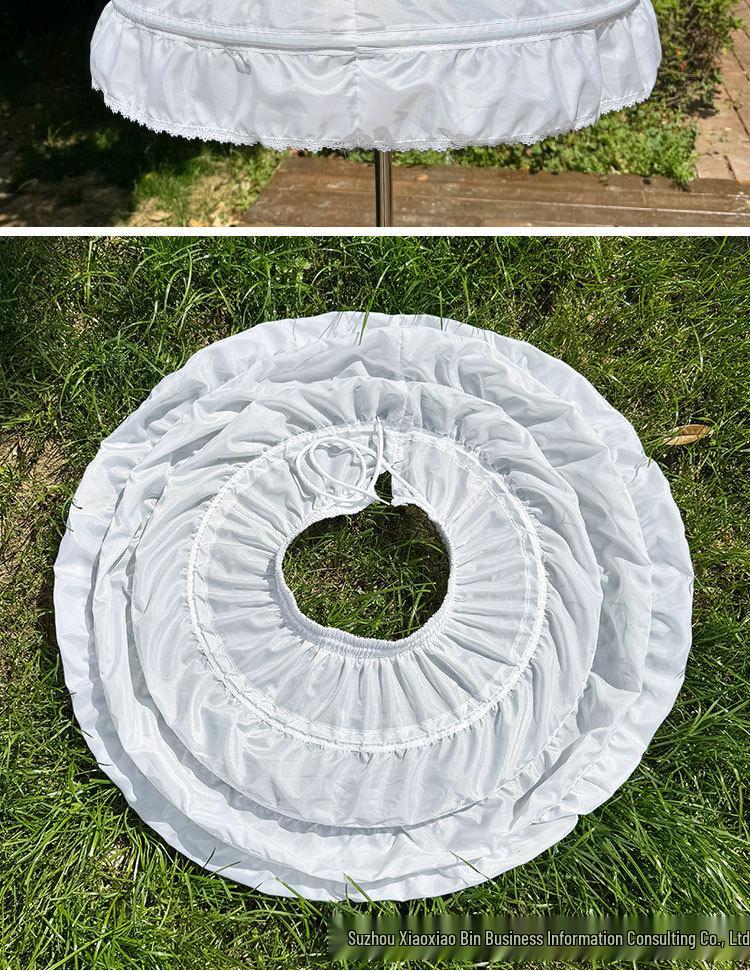 Adult Three-Hoop Cosplay Petticoat: Violent Fishbone Tutu, Flower Girl Princess, Lolita Bell-Shaped Skirt.