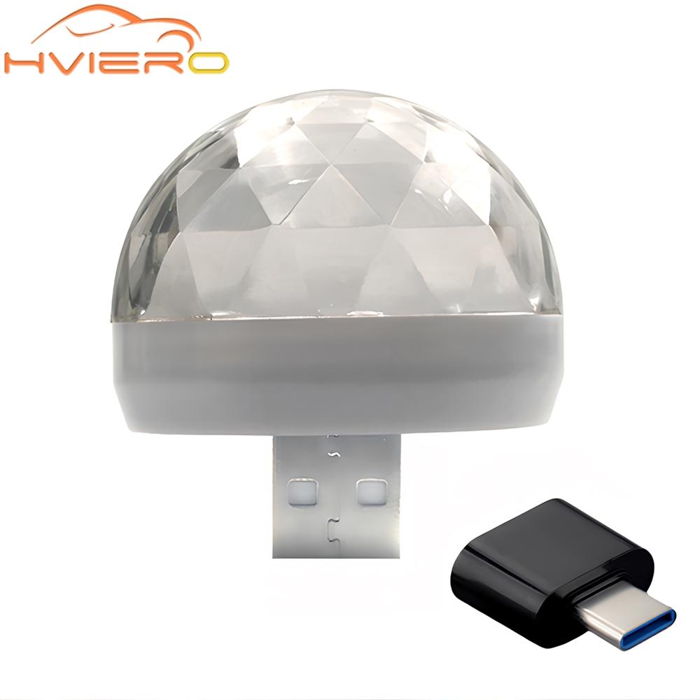 Samochodowe światło ambientowe USB DJ RGB Mini Kolorowe światło dźwiękowe do muzyki Interfejs USB-C Interfejs Apple Impreza świąteczna Karaoke