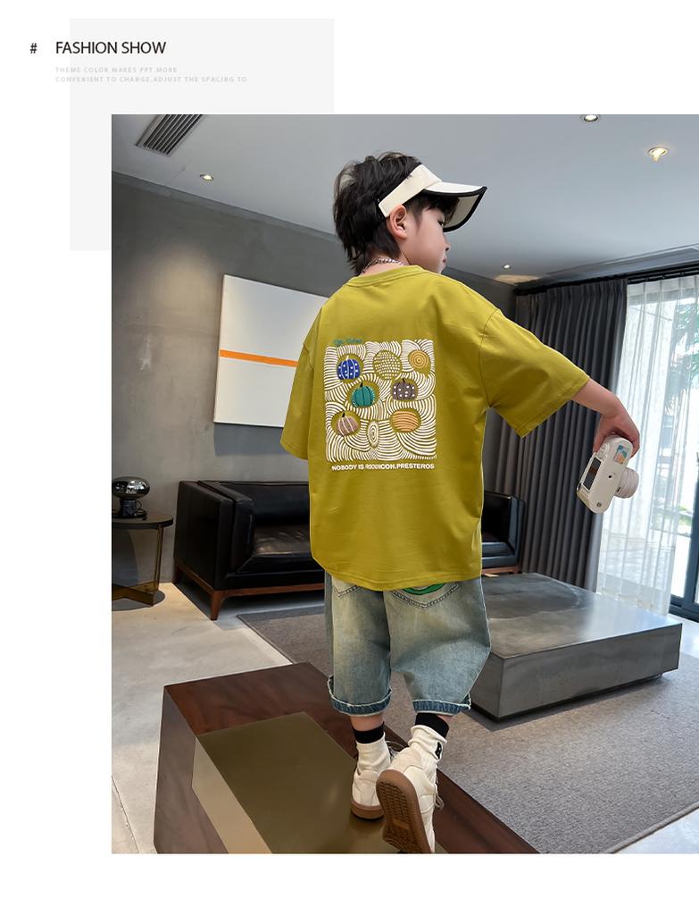 Children's Clothing, Boys' Short Sleeved T-shirt, Summer Clothing, 2026 New Item, Mid Size Children's Summer Half Sleeved Boys' Top, T