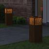 Solar LED Path Light 2 Pcs Bronze Weatherproof Steel