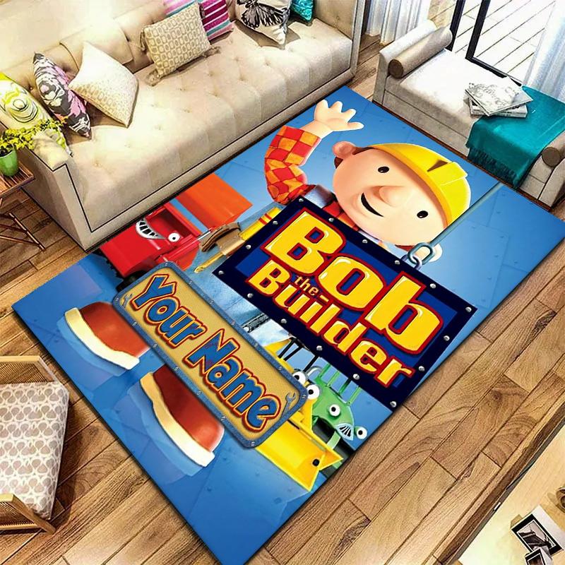 Bob Builder Theme Custom Name Carpet Rug For Living Room Bedroom Home Sofa Decoration Kids Play Nonslip Floor Mat