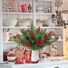 60x Christmas Artificial Pine Branches Red Berry Greenery Pine Picks Home Decor