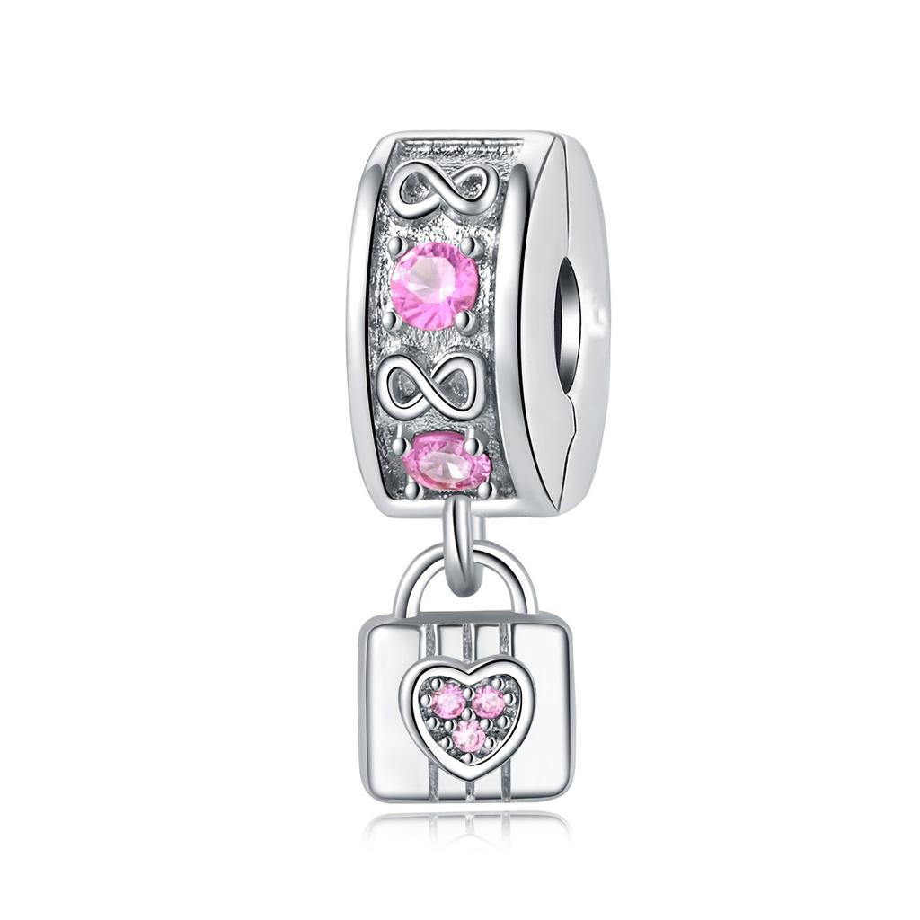 2026 Love Color Zirconium Positioning Buckle Charm Charm Charm Bead DIY Jewelry Bracelet Accessories 925 Silver