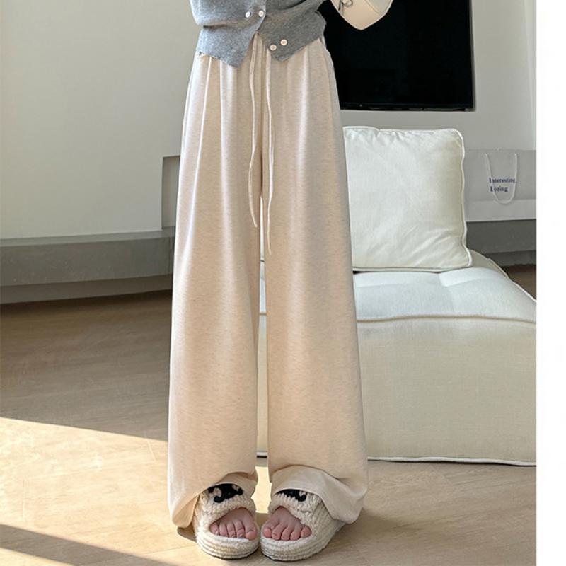 Fleece Glutinous Rice Pants for Women In Autumn and Winter New Style Velvet Pants Draped Lazy Casual Pants Straight-leg Slimming Soft Wide-leg Pants