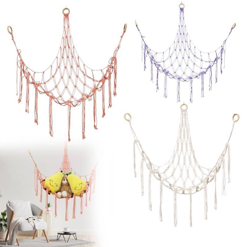 Hammock Kids Toy Cuddly Soft Doll Storage Triangle Mesh Net Decoration Bedroom