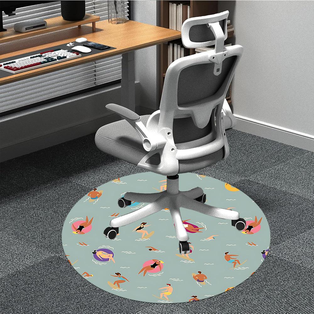

1pc Surfers Office Round Rug, Non-slip, Soft and Durable Office Rug for Interior Decoration, Perfect for Office, Beautiful Decoration yy260324015 80cm by 80cm