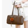 Genuine Leather Boston Bag Pillow North American College Style 2025 Commuter One-shoulder Underarm Cowhide Women's