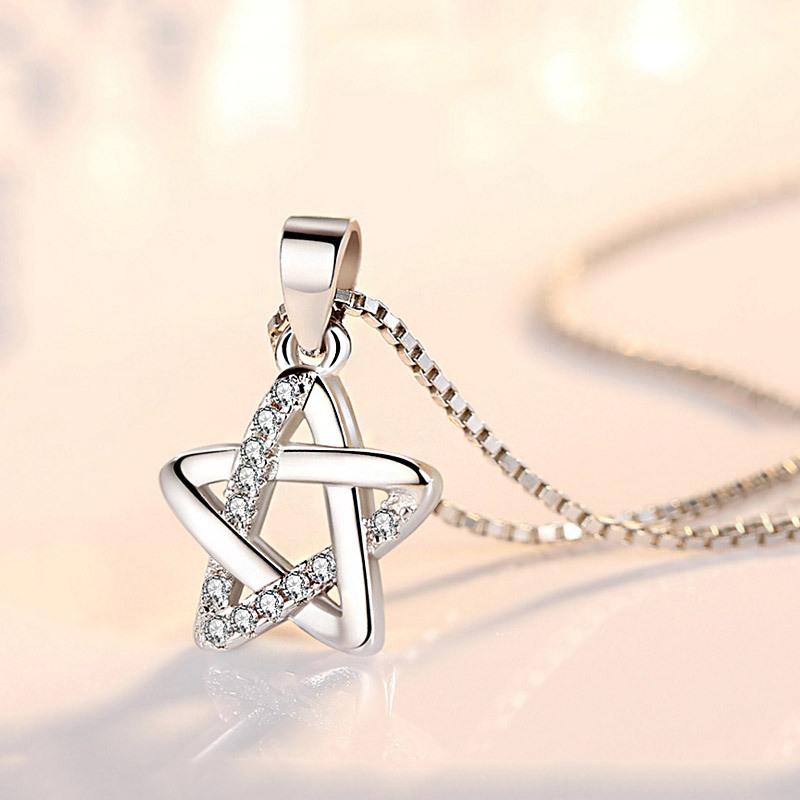 Fashion New Jewelry Short Simple Hexagram Pendant Women's Necklace Zircon Pendant