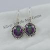 Oval Mystic Topaz Earrings, Boho Earring, 925 Sterling Silver Handmade Earrings, Designer Earring, Gift for Her, Crystal Earrings