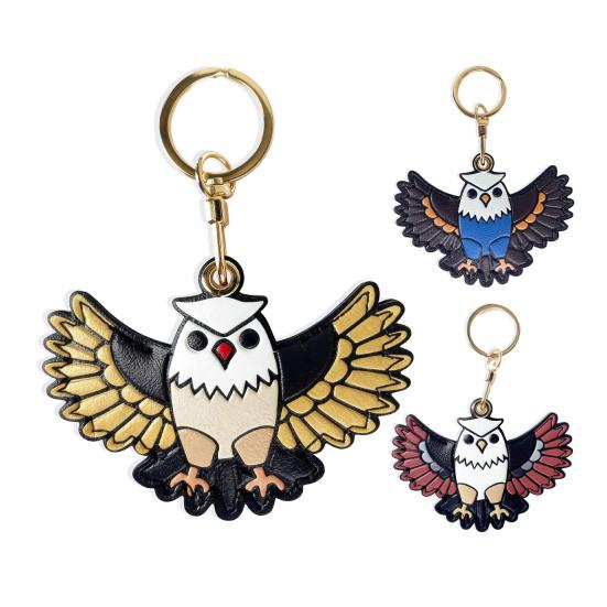 Keychain Pendant Cartoon Eagle Shape Key Holder Imitation Leather Access Control Card Holder School Bag Protective
