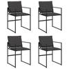 VidaXL Garden Chairs and Cushions Set of 4 Black Steel and Textilene, Garden Seat, Patio Chair, Dining Chair of 4008584