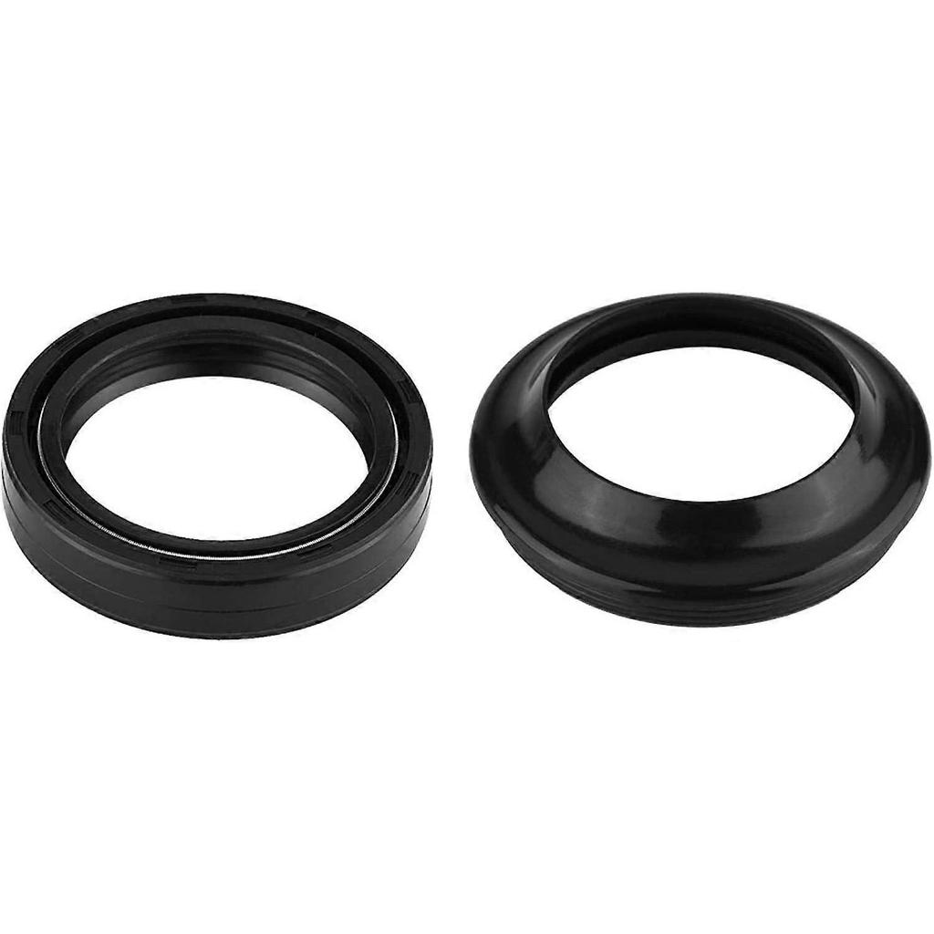 Motorcycle Motorcycle Front Fork Shock Absorber Oil Seal and Dust Seal Kit 43mm X 55mm X 11mm Fits GSX750F GSXR750 Rubber Material Black + Connector S