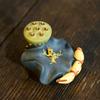 Yixing Purple Clay Tea Pet Frog Lotus Leaf Sculpture Tea Figurine Desktop Ornaments Handmade Crafts Home Tea Set Decoration