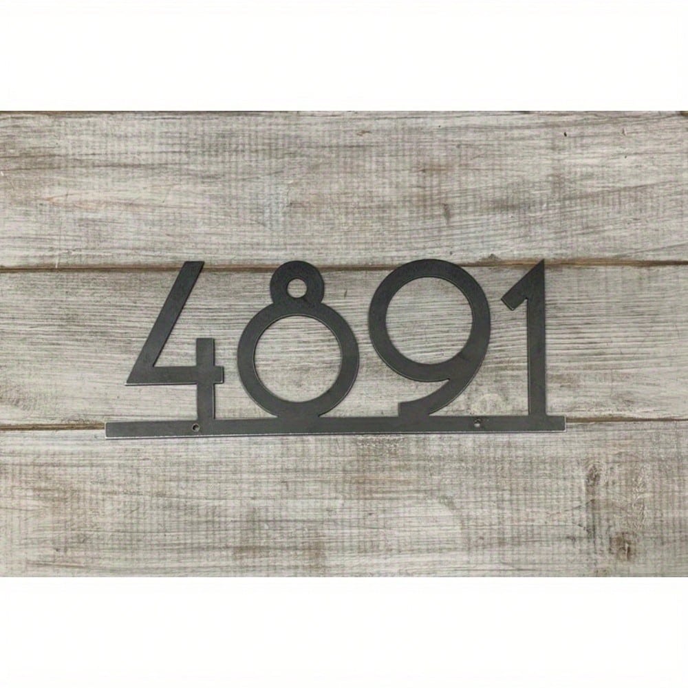1 Piece Medieval Metal House Number Sign Modern Address Plaque Number Plate MCM Style Custom Housewarming Birthday Gift