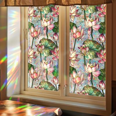Window Film, Double-sided Stained Glass Window Film, Reusable Sun Blocking Static Cling Window