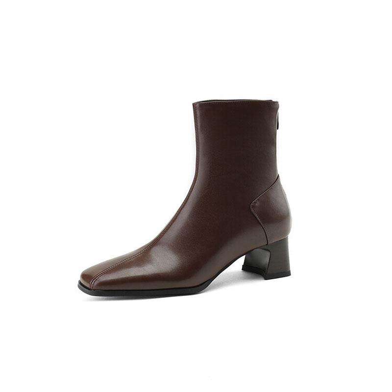 

Дизайнерские женские ботильоны Модные с квадратным носком Элегантные женские короткие ботинки Средний каблук Осень Зима Женская обувь 3 цвета WSH4990 39