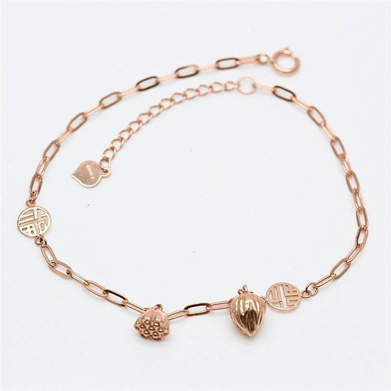 

Purple Gold-Plated Rose Gold Simple Light Luxury Elegant Fashion Temperament Korean Version Exquisite Colored Gold Two Worlds Bracelet （17+3cm）