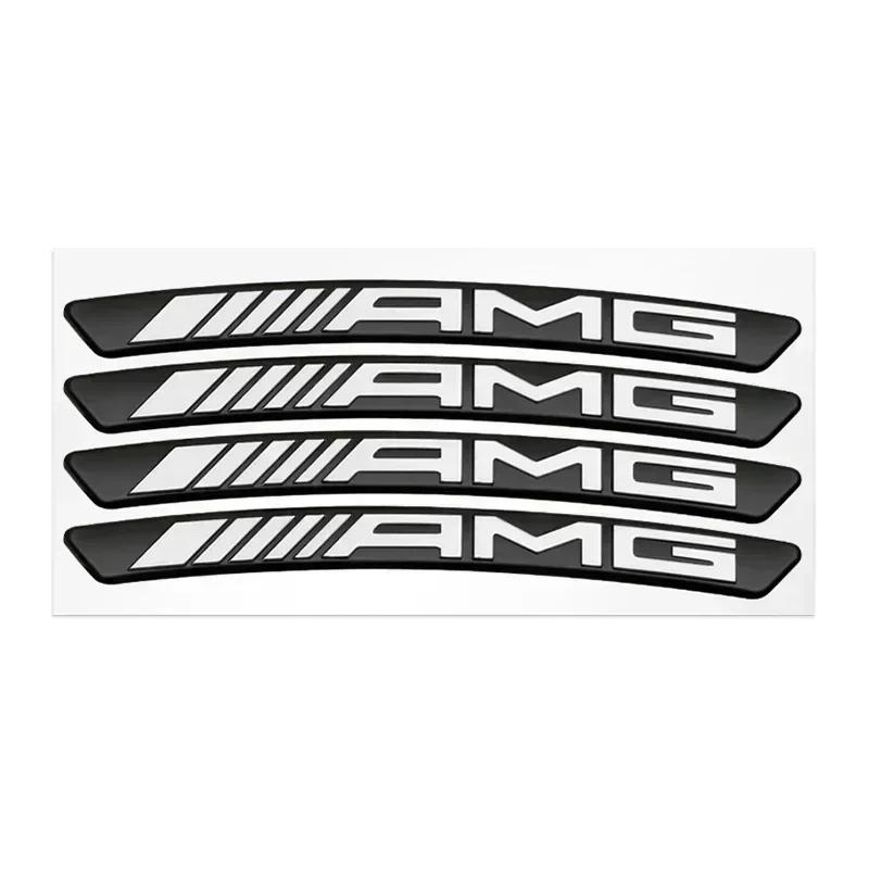 4Pcs Aluminium Car Emblem Wheel Hub Rim Badge Stickers Decals For Mercedes Benz AMG W212 W204 W211W168 W213 W210 W124 GLA GLC