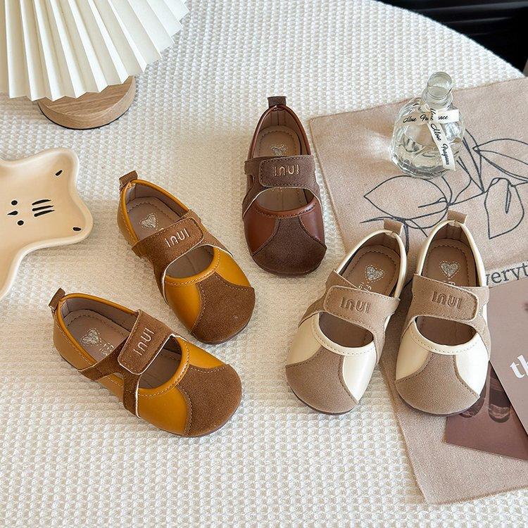 Baby baby small leather shoes soft sole comfortable shallow mouth shoes autumn single shoes British style girls princess shoes 0-1-3 years old