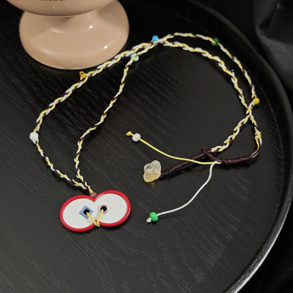 Cartoon Cute Apple Love Woven Necklace Niche Design Sense Fashion Simple Long Sweater Chain