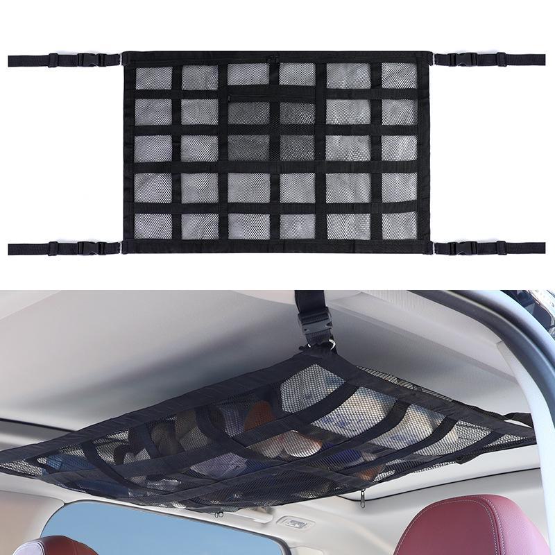 Upgraded Car Roof Storage Net with Webbing for Trunk Pickup