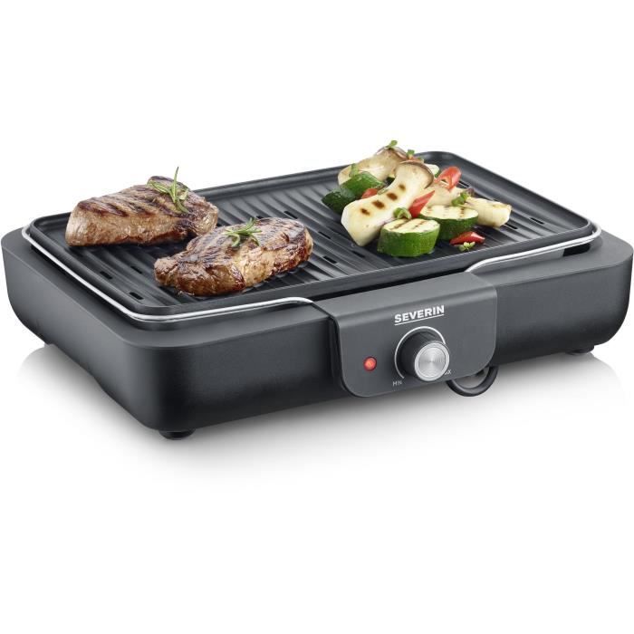 Barbecue Électrique SEVERIN - PG8556 - Surface De Cuisson 37x29cm - Thermostat Réglable - 2300W