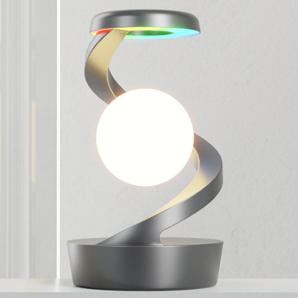 

Spiral Levitation Lamp Creative RGB Atmosphere Indoor Bedside Night Light Grey