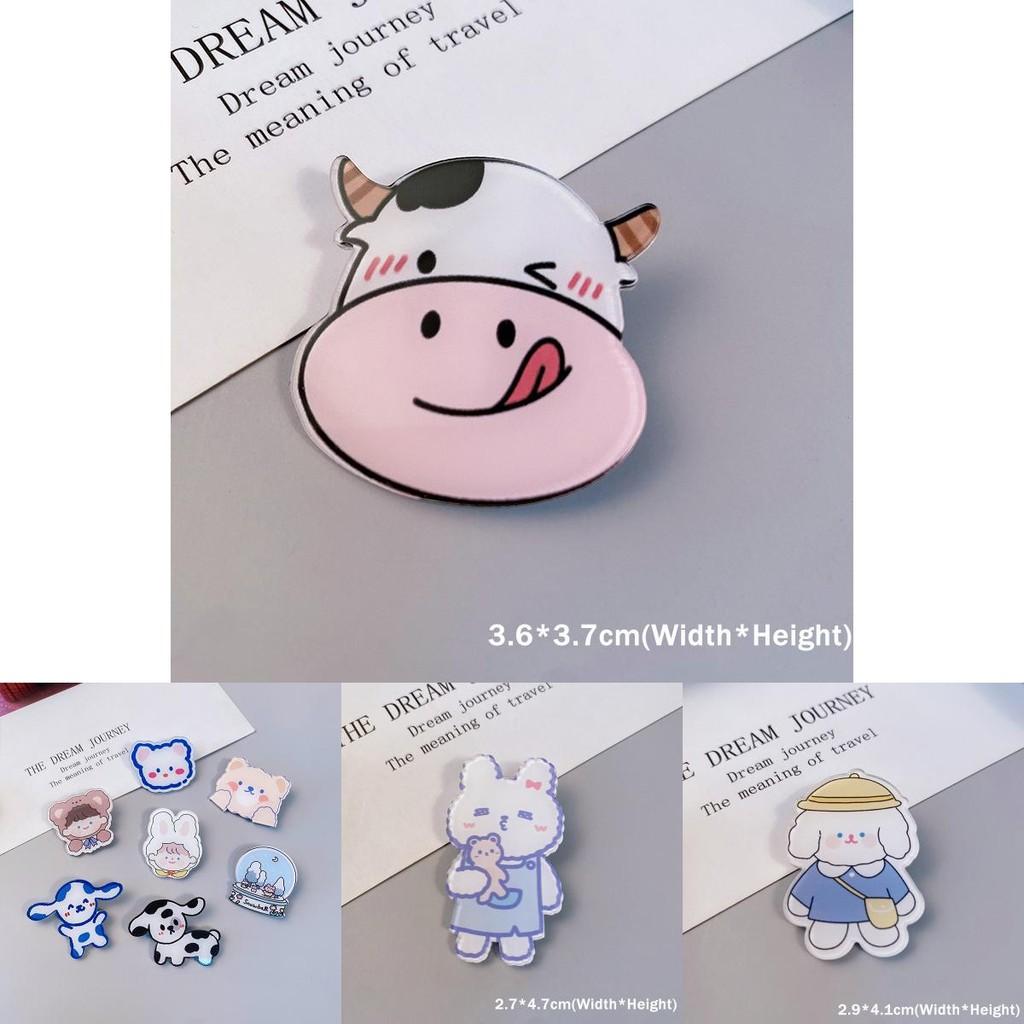 Lovely Cartoon Dog Rabbit Cow Pins Perfect For Coats Sweaters And More