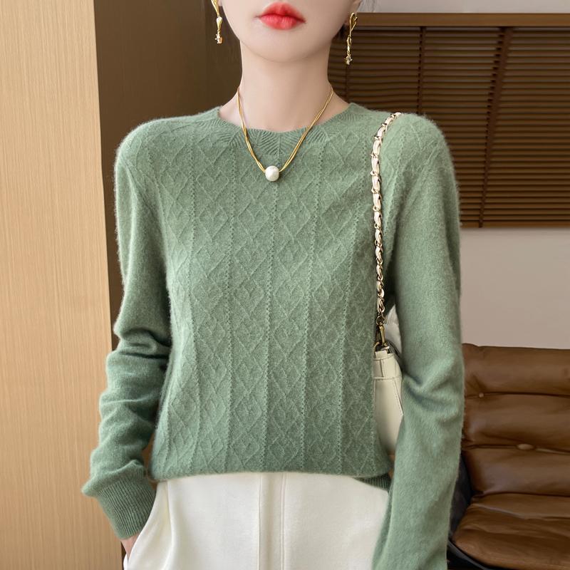 Autumn and Winter Pullover Women's Merino Sweater O-neck Thick Solid Color Jumper Casual Fashion Cashmere Sweater Top
