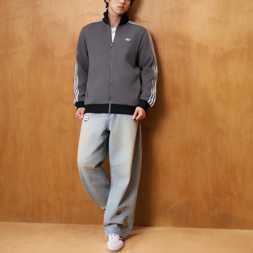adidas Giacca da allenamento Originals Classic con tre strisce, colletto alto sportivo classico, zip, manica lunga, unisex, KY8454