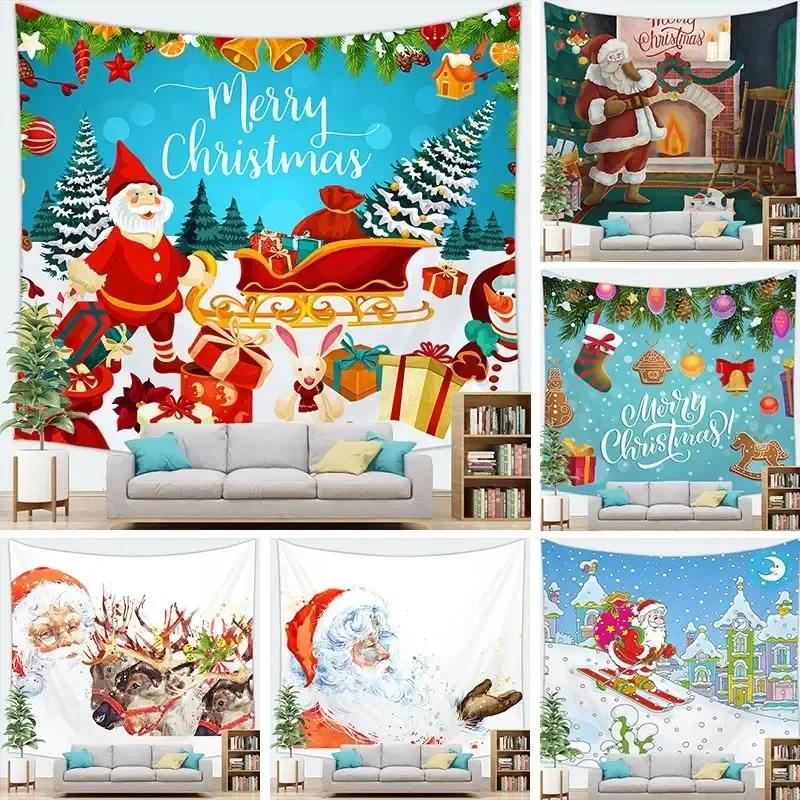 Arazzo con Motivo Natalizio Decorazione da Parete per Casa Camera da Letto Soggiorno Babbo Natale